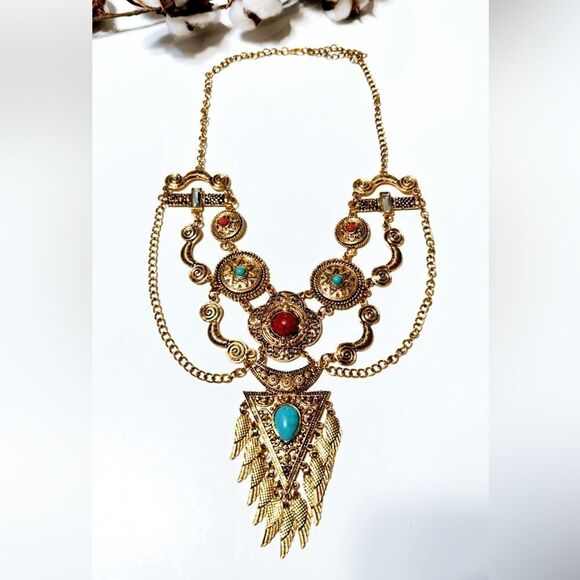 Boho statement necklace N65 - Picture 2 of 6